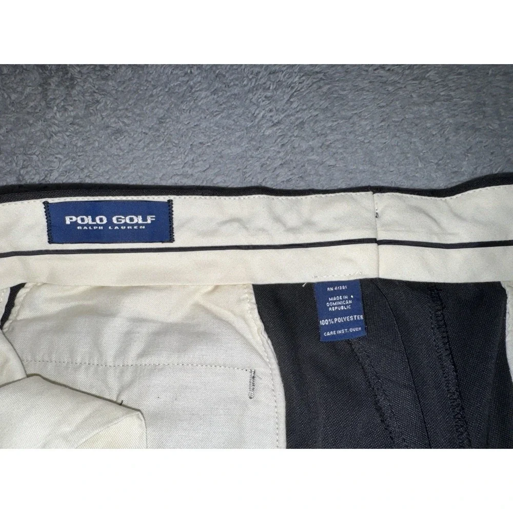VTG Polo Golf Ralph Lauren Pleated Pants Men's 34x30 Black Cuffed Hem Ivy League